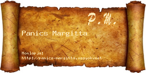 Panics Margitta névjegykártya